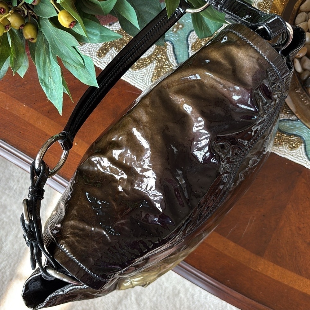 Prada Vernice Sfumato Flap Bag Spazzolato Ombre Shoulder Purse Patent Leather - Picture 11 of 16